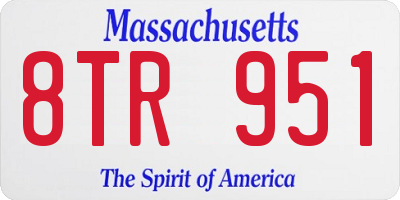 MA license plate 8TR951