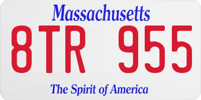 MA license plate 8TR955