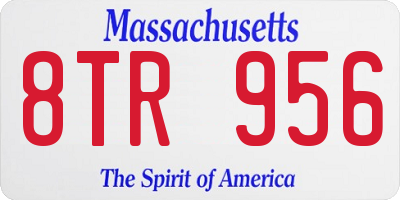 MA license plate 8TR956