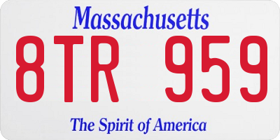 MA license plate 8TR959
