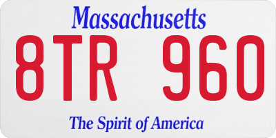 MA license plate 8TR960