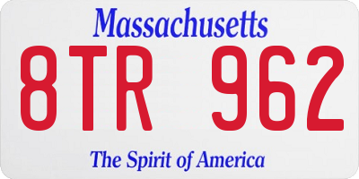 MA license plate 8TR962