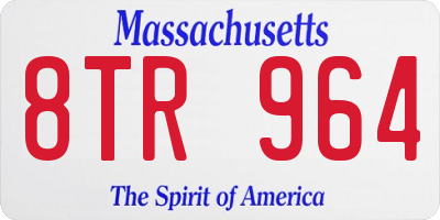 MA license plate 8TR964