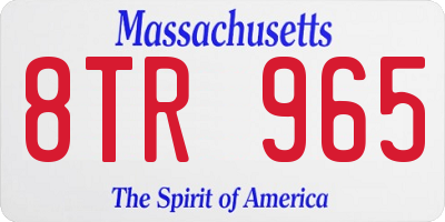 MA license plate 8TR965