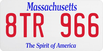 MA license plate 8TR966