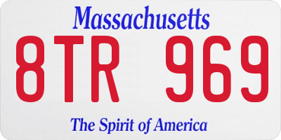 MA license plate 8TR969
