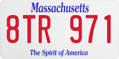 MA license plate 8TR971