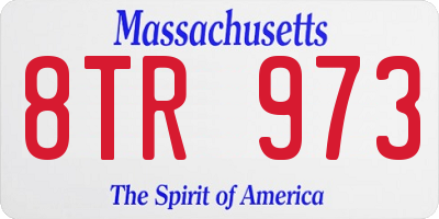 MA license plate 8TR973