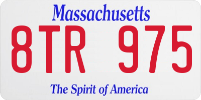 MA license plate 8TR975