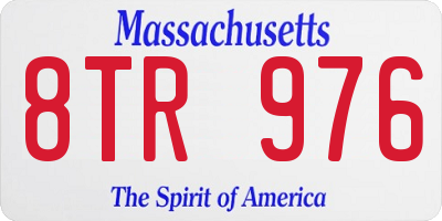 MA license plate 8TR976