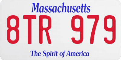 MA license plate 8TR979