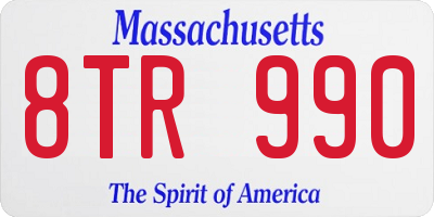 MA license plate 8TR990