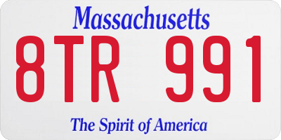 MA license plate 8TR991