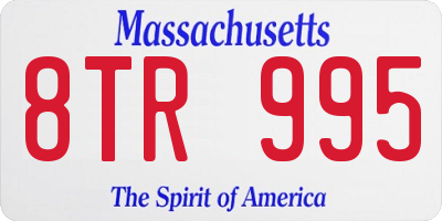 MA license plate 8TR995