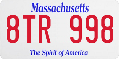 MA license plate 8TR998