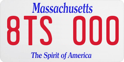 MA license plate 8TS000