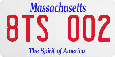 MA license plate 8TS002