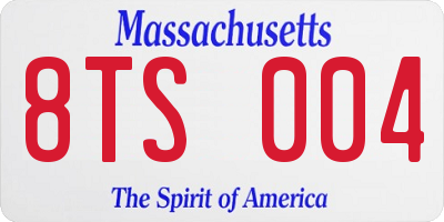 MA license plate 8TS004