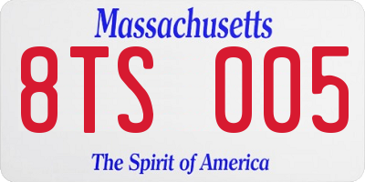 MA license plate 8TS005