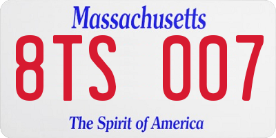 MA license plate 8TS007
