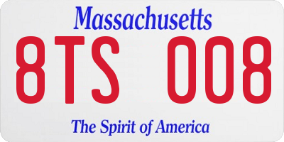 MA license plate 8TS008