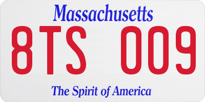 MA license plate 8TS009