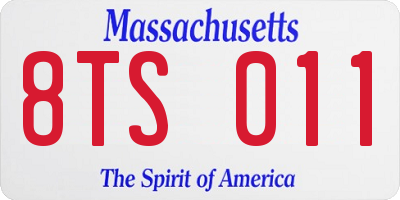 MA license plate 8TS011