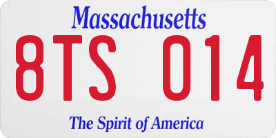 MA license plate 8TS014