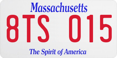 MA license plate 8TS015