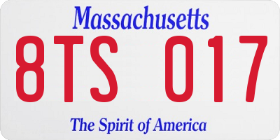 MA license plate 8TS017
