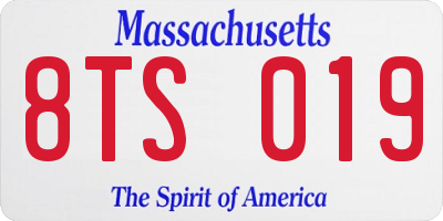 MA license plate 8TS019