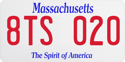 MA license plate 8TS020