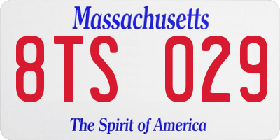 MA license plate 8TS029