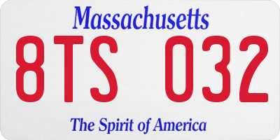 MA license plate 8TS032