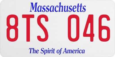 MA license plate 8TS046