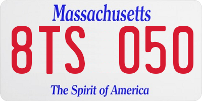 MA license plate 8TS050