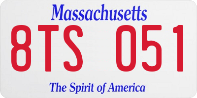 MA license plate 8TS051