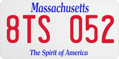 MA license plate 8TS052