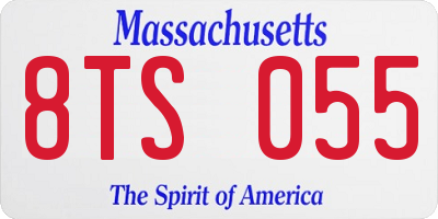 MA license plate 8TS055