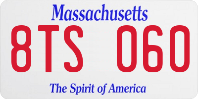 MA license plate 8TS060