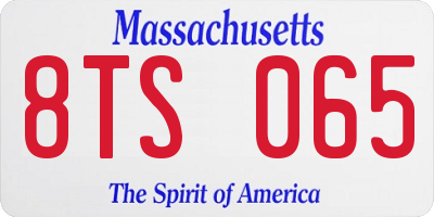 MA license plate 8TS065