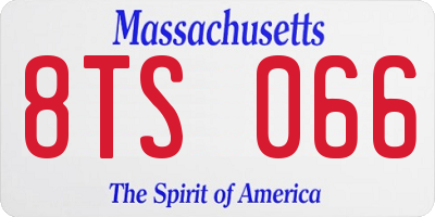 MA license plate 8TS066