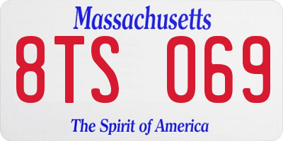 MA license plate 8TS069