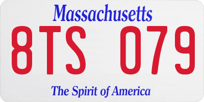 MA license plate 8TS079