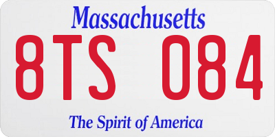 MA license plate 8TS084
