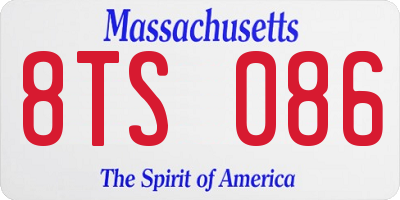 MA license plate 8TS086