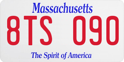 MA license plate 8TS090