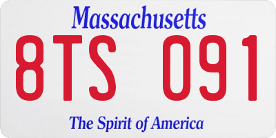 MA license plate 8TS091