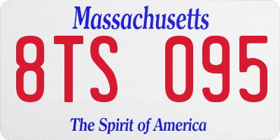 MA license plate 8TS095