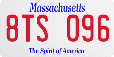 MA license plate 8TS096